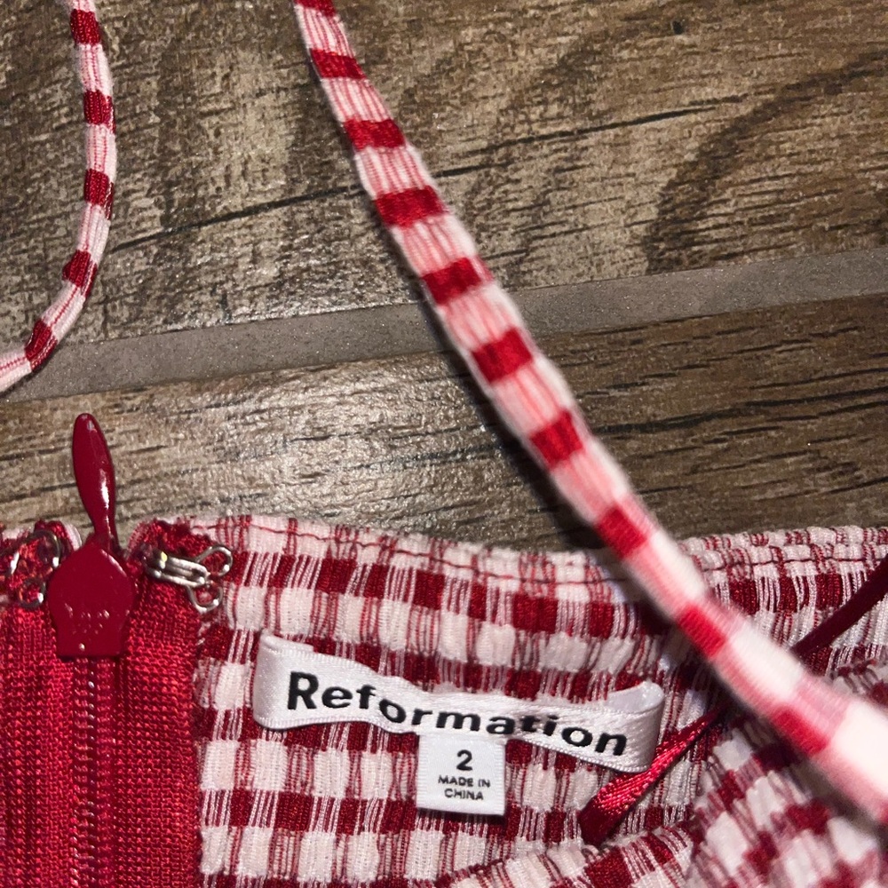 Reformation Bea top red and white checkered - Picture 5 of 6